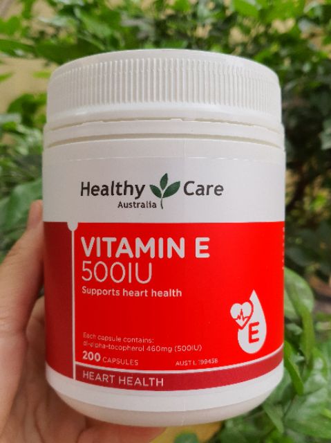 (Mẫu mới) - Viên Uống Vitamin E Healthy Care 500IU Hộp 200 Viên Của Úc