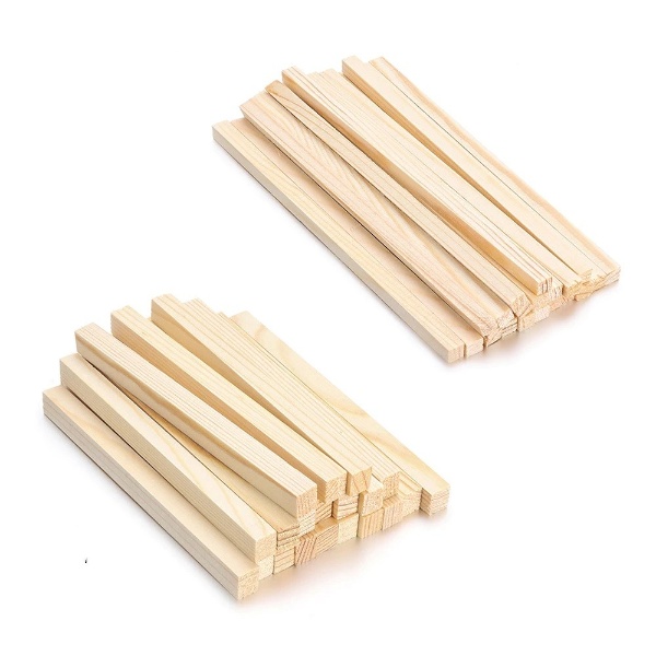 Combo 10 thanh gỗ thông vuông kích thước 1x1x80 cm làm mô hình, thủ công, đồ chơi, trang trí lồng chim