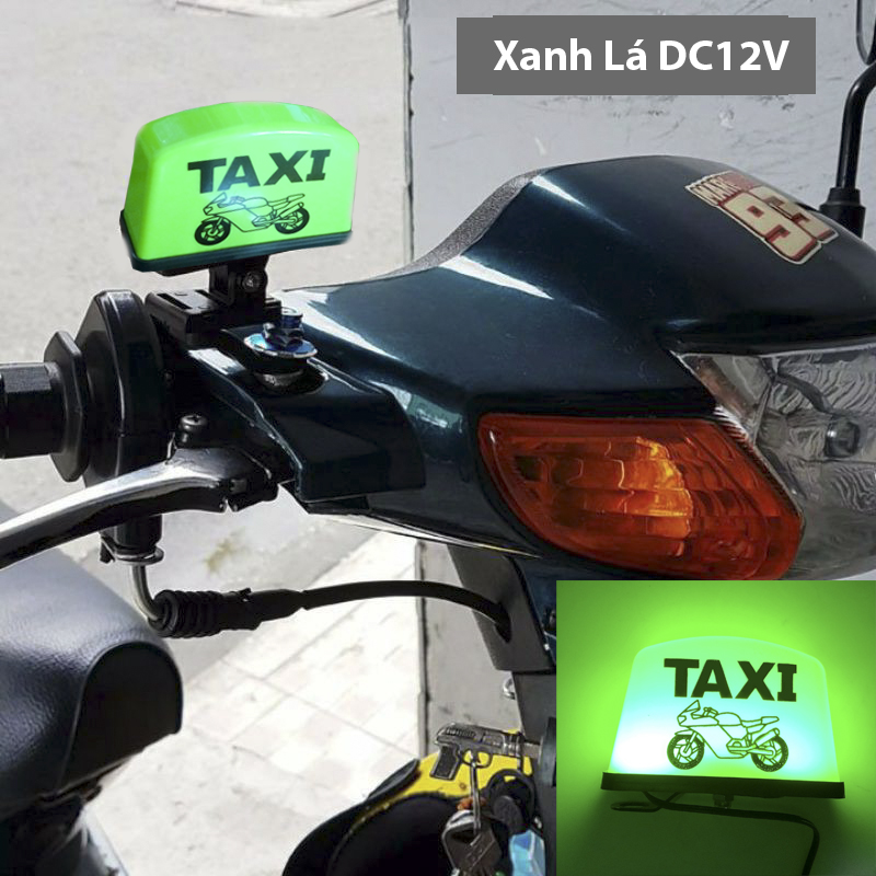 Đèn TAXI gắn chân kính hậu xe máy Xanh lá DC 12V