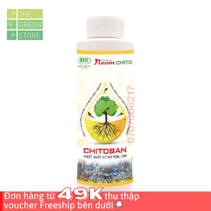 Chất bám dính sinh học Neem Chito (150ml/500ml) bổ sung tinh dầu neem chitosan, phòng trừ hiệu quả nhện đỏ, bọ trĩ, rầy rệp cho hoa hồng, hoa lan, mai vàng, hoa cây cảnh, rau màu, cây ăm trái
