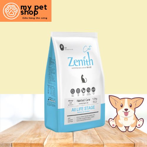 1.2kg thức ăn hạt mềm cho mèo zenith cat hairball