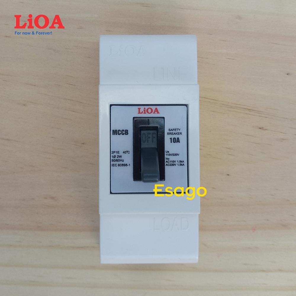 [HCM][10A] Combo cầu dao tự động an toàn (APTOMAT) LiOA 10A loại 2 cực 2 tiếp điểm - Lắp nổi nhỏ