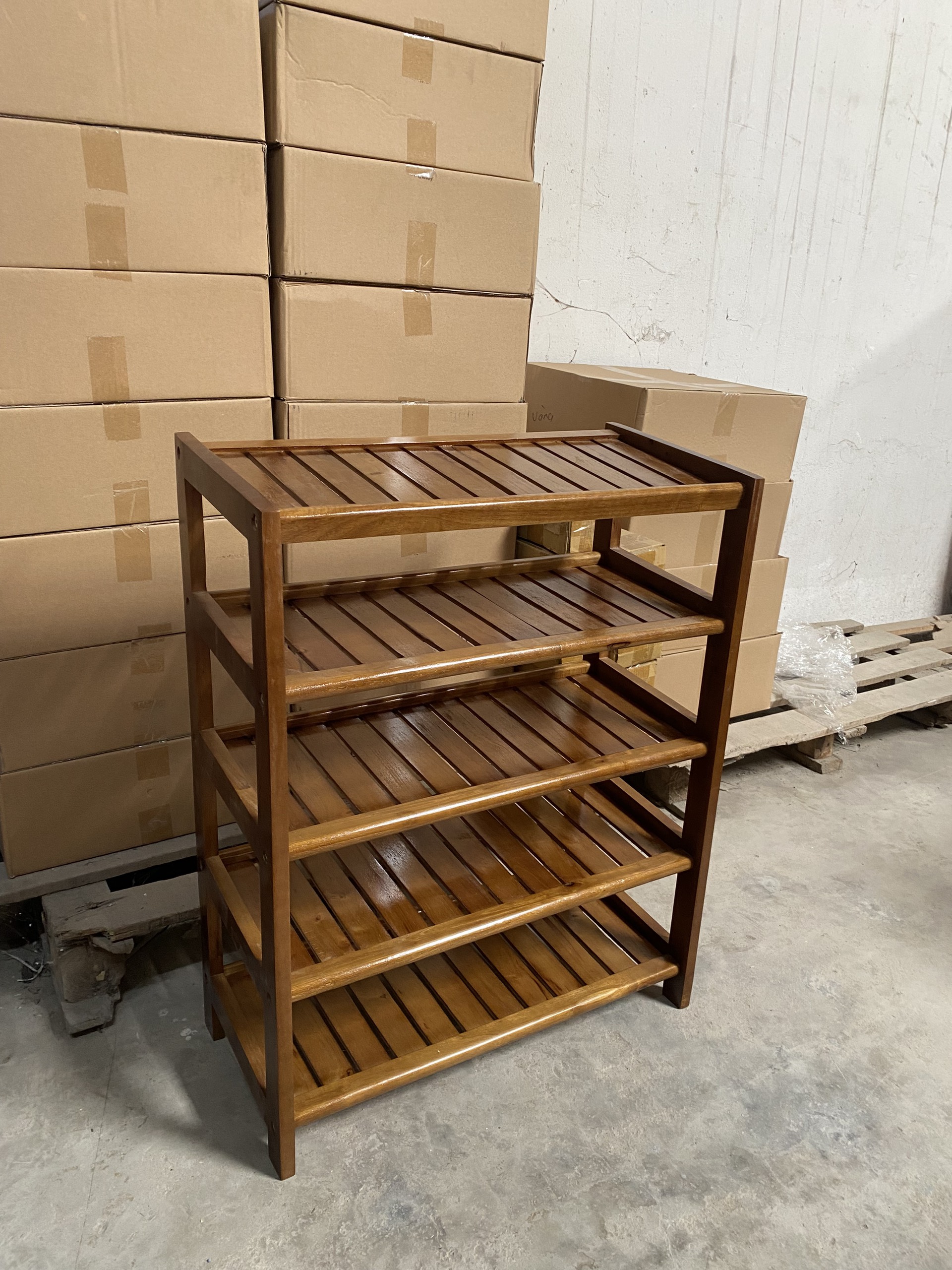Kệ giày dép 5 tầng rộng 60cm kệ lắp ráp gỗ cao su