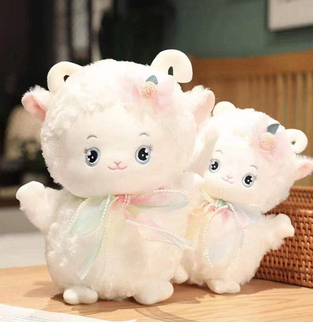 Cừu nhồi bông đeo túi cao cấp - gấu bông cừu lông xù