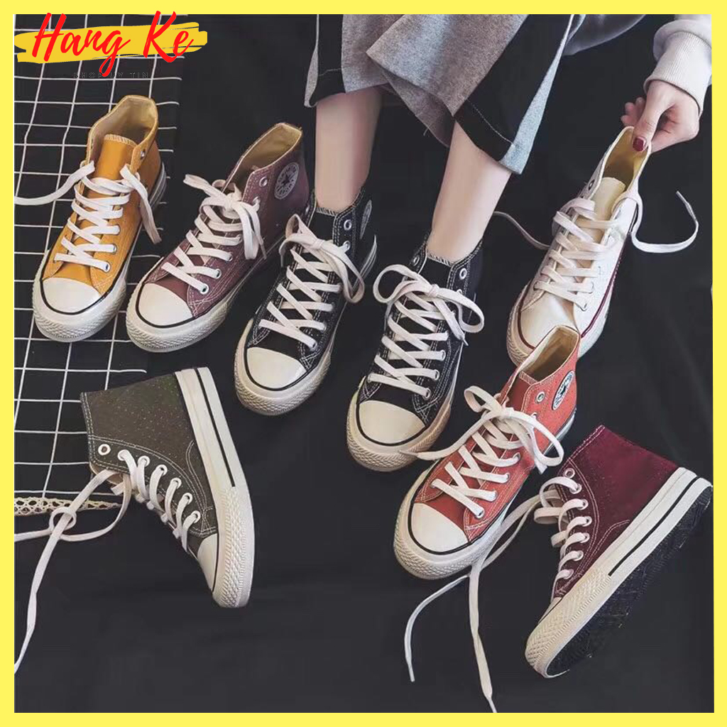 Giày nữ sneaker cao cổ -HKCV7M01, chất liệu vải siều bền, mềm mại lỗ thoáng khí, đế cao su cao 2,5 cm chống trơn trượt - Hang ke