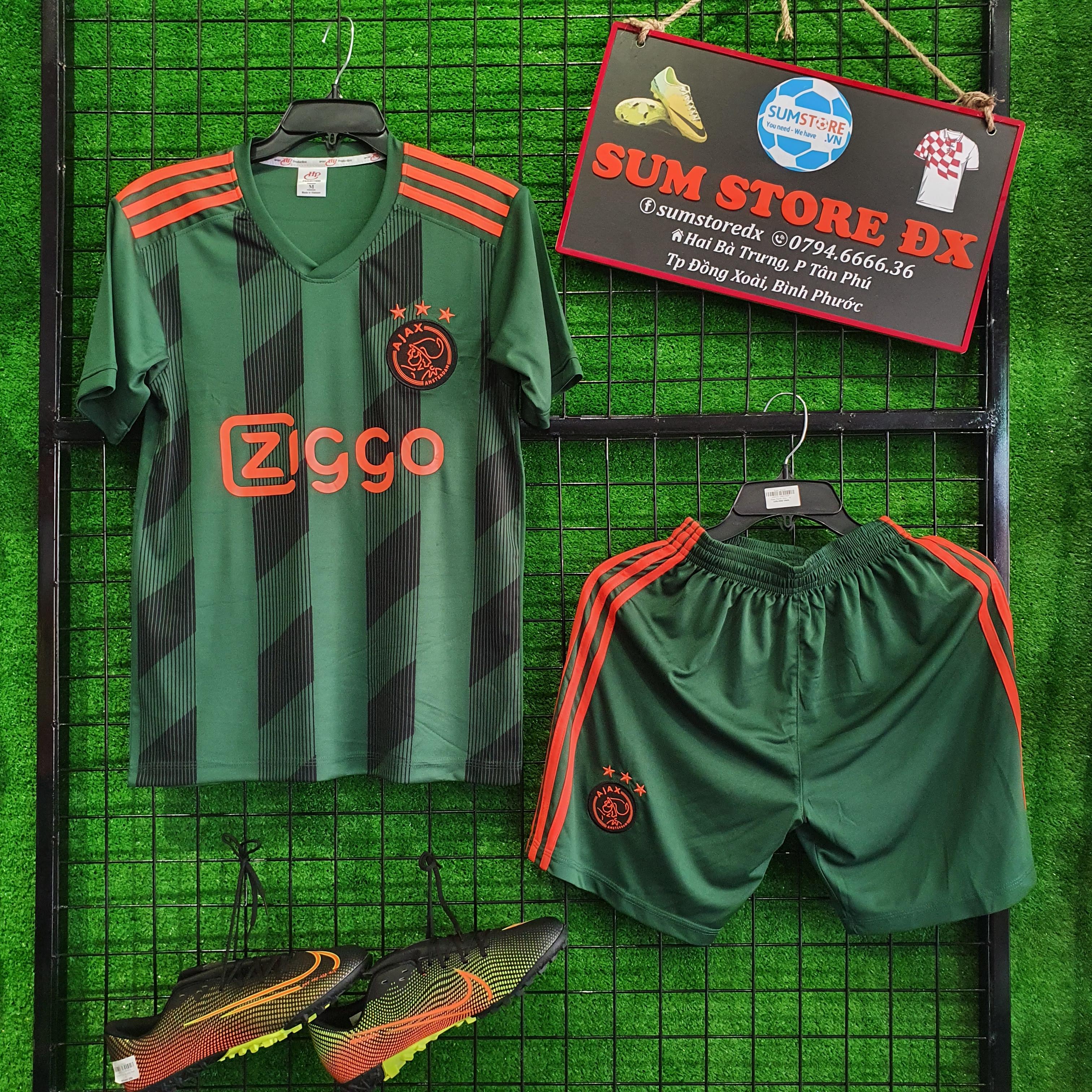 Áo Bóng Đá  - Đồ Đá Banh Ajax Xanh Rêu Cực Chất Vải Thun Lạnh Cao Cấp (Có Kèm Hình Thật)