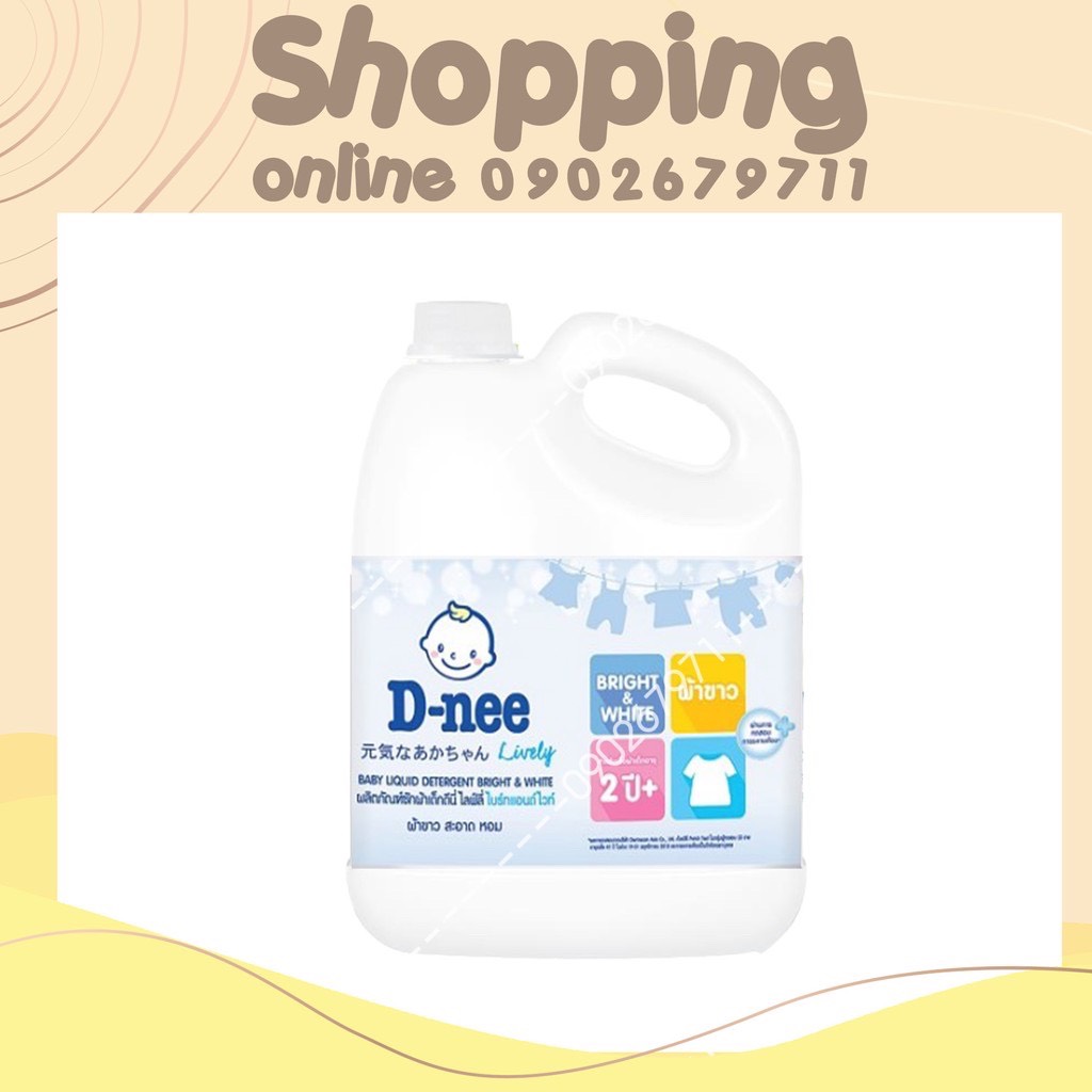 Nước giặt xả Dnee Thái Lan 3000ml Mùi Thơm Nhẹ Dành Cho Da Nhạy Cảm - Màu Trắng