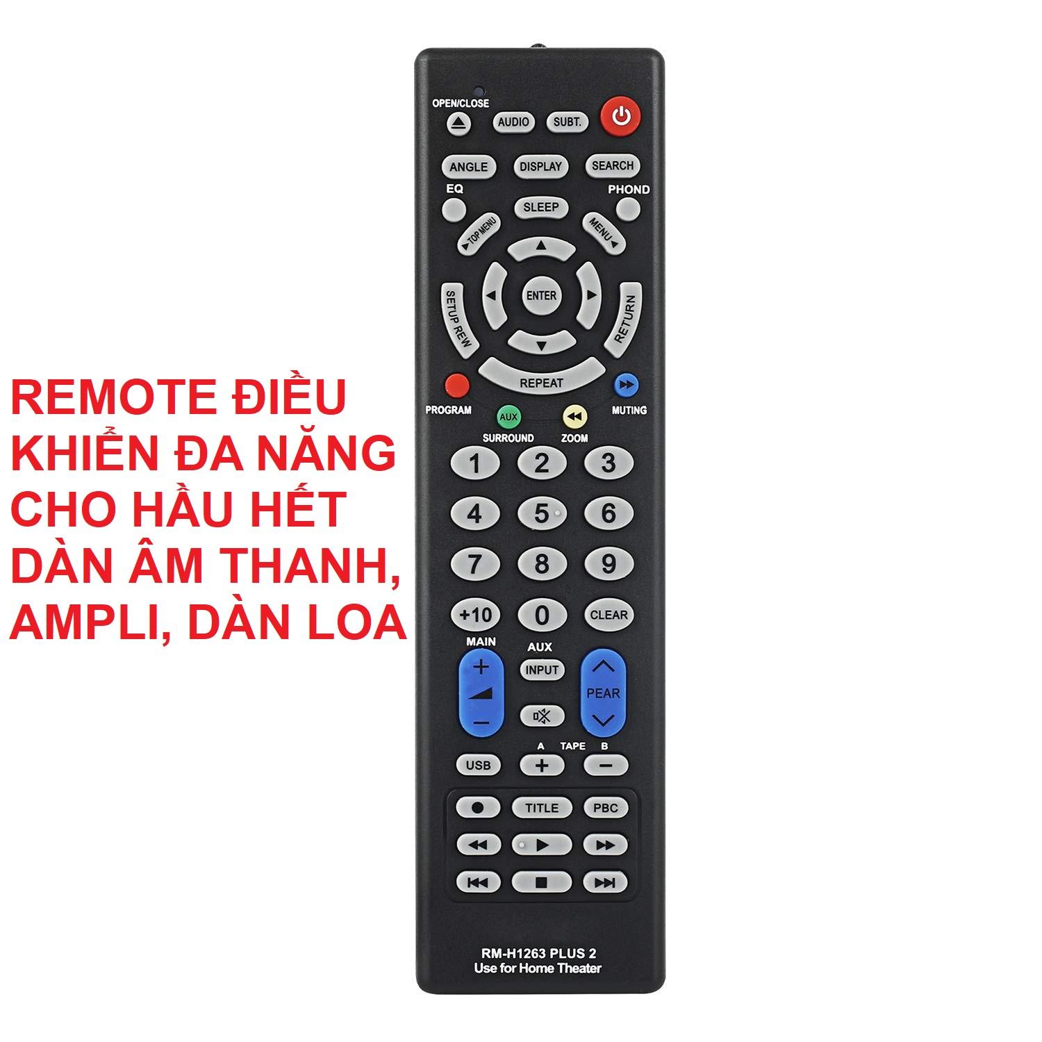 Remote điều khiển đa năng cho dàn âm thanh RM-H1263 - Remote điều khiển đa năng amply ampli - Remote điều khiển đa năng dàn loa