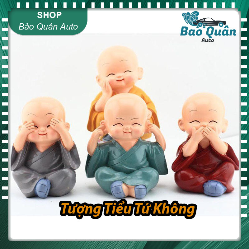 Bộ tượng 4 chú tiểu tứ không để ô tô văn phòng
