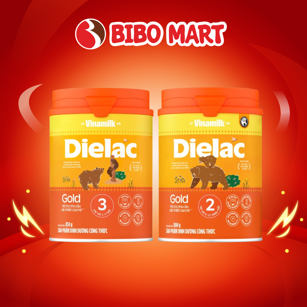 Sữa Dielac Gold Số 2 Số 3 Lon 800/850g Cho Bé Từ 6 - 24 Tháng Hỗ Trợ Nhu Cầu Thiết Yếu Của Trẻ - Bibo Mart