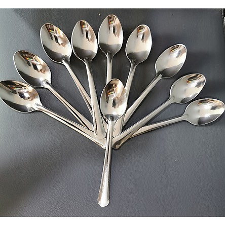 [Sỉ] Bộ Thìa Muỗng Inox Cán Dài Ăn Phở Súp Bún Miến Cháo  Inox Ngọc Thành Sài Gòn Sáng Bóng Đẹp Cao Cấp Dày Dặn