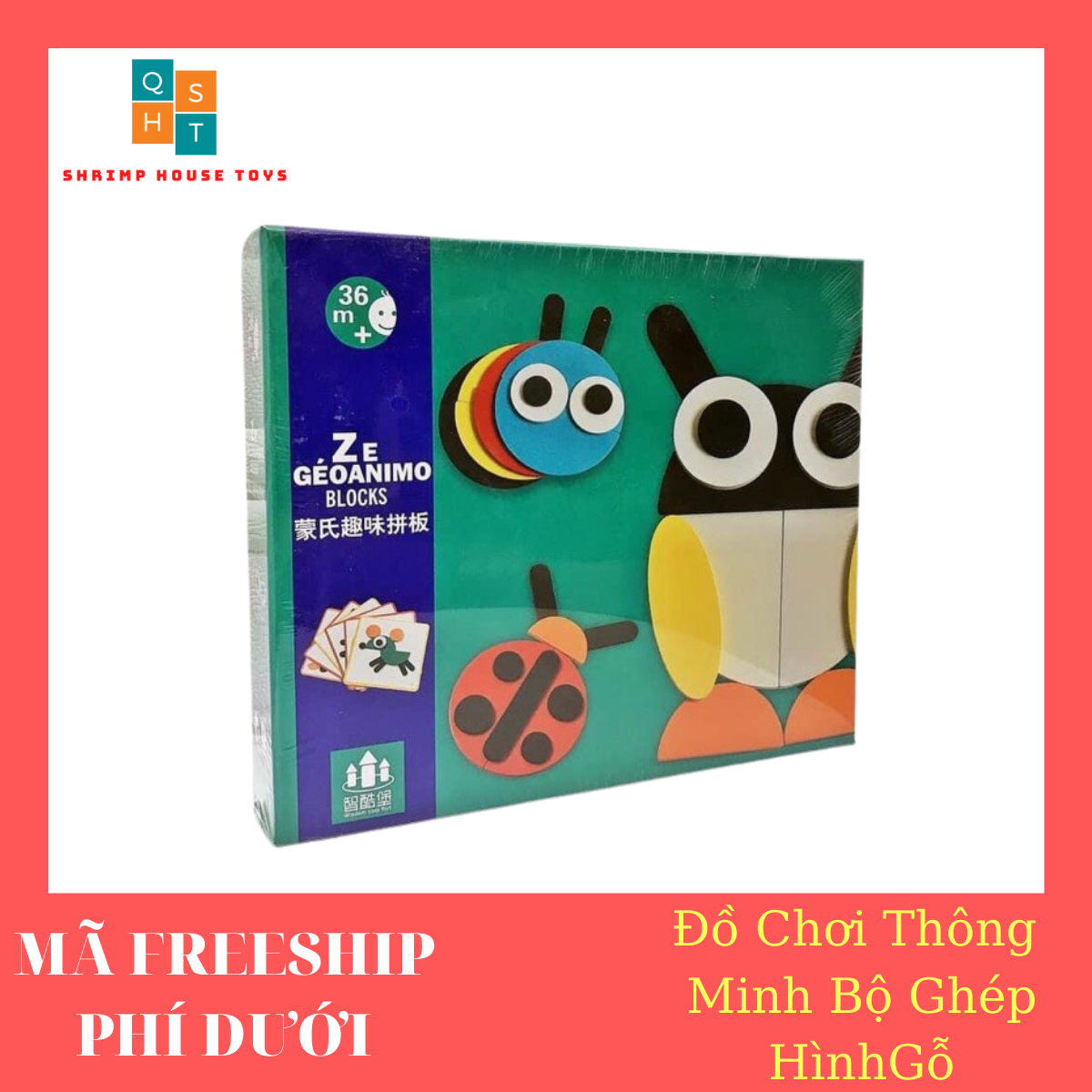 Đồ chơi thông minh bộ ghép hình gỗ tư duy cho bé