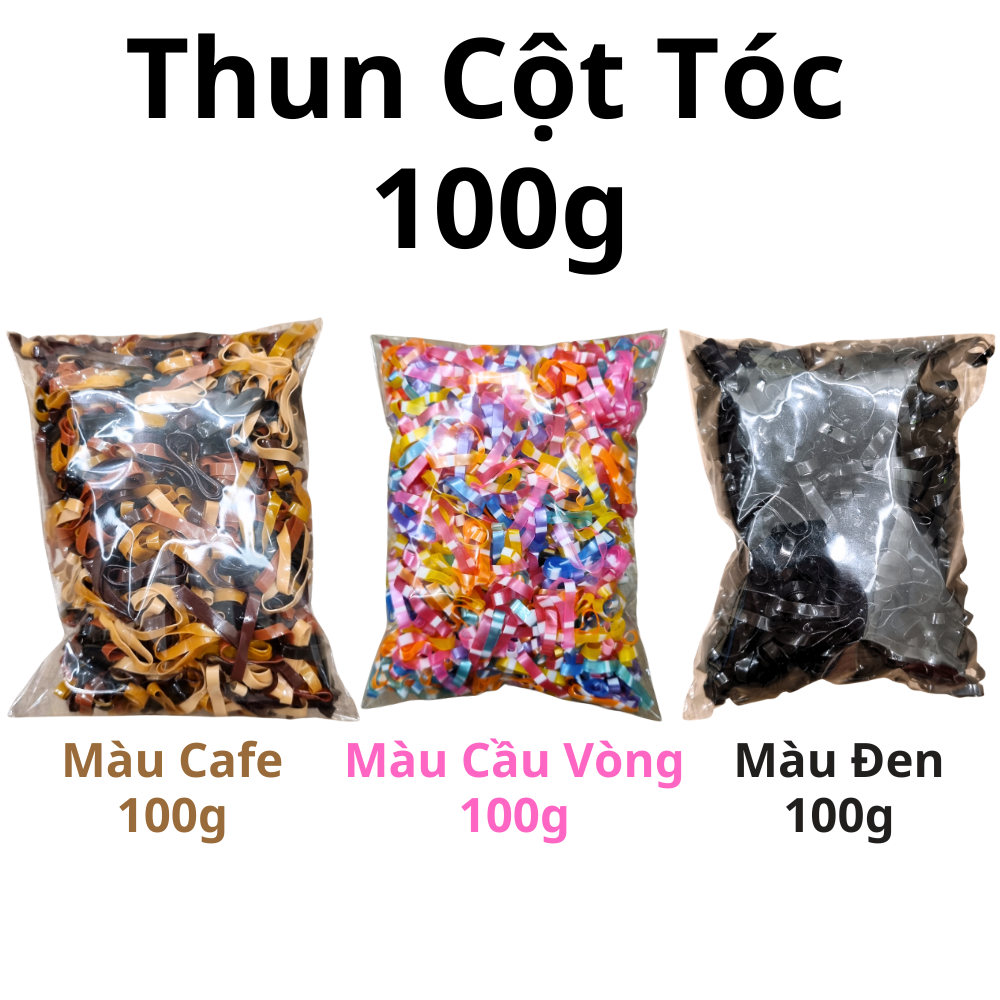 Thun cột tóc, Bịt 100gr , thun cột tóc cho Mẹ và bé mix nhiều màu xinh xắn .