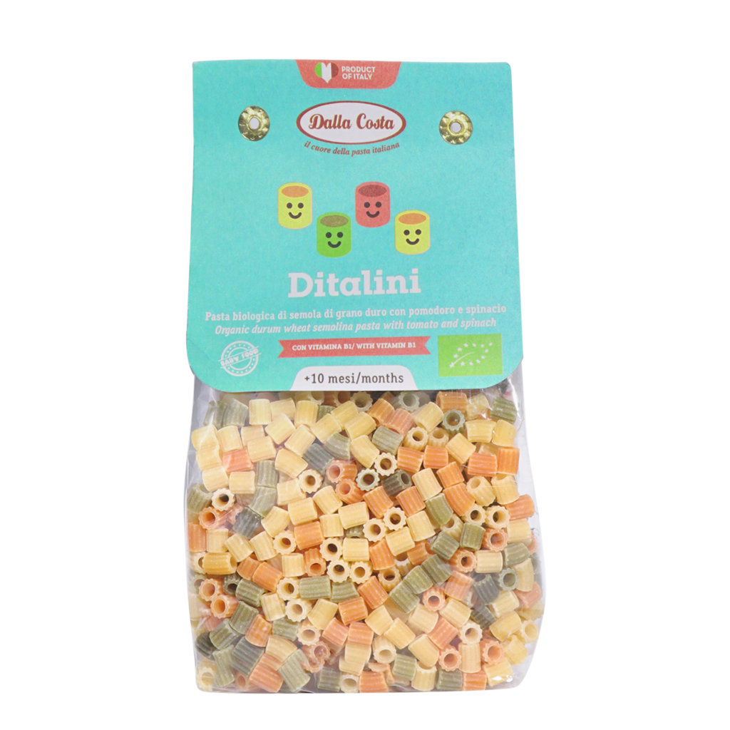 Nui Ống Ngắn Rau Củ Hữu Cơ Cho Bé 200g Dalla Costa Organic Baby Pasta Ditalini