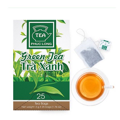 Trà xanh túi lọc Phúc Long 25 gói date mới