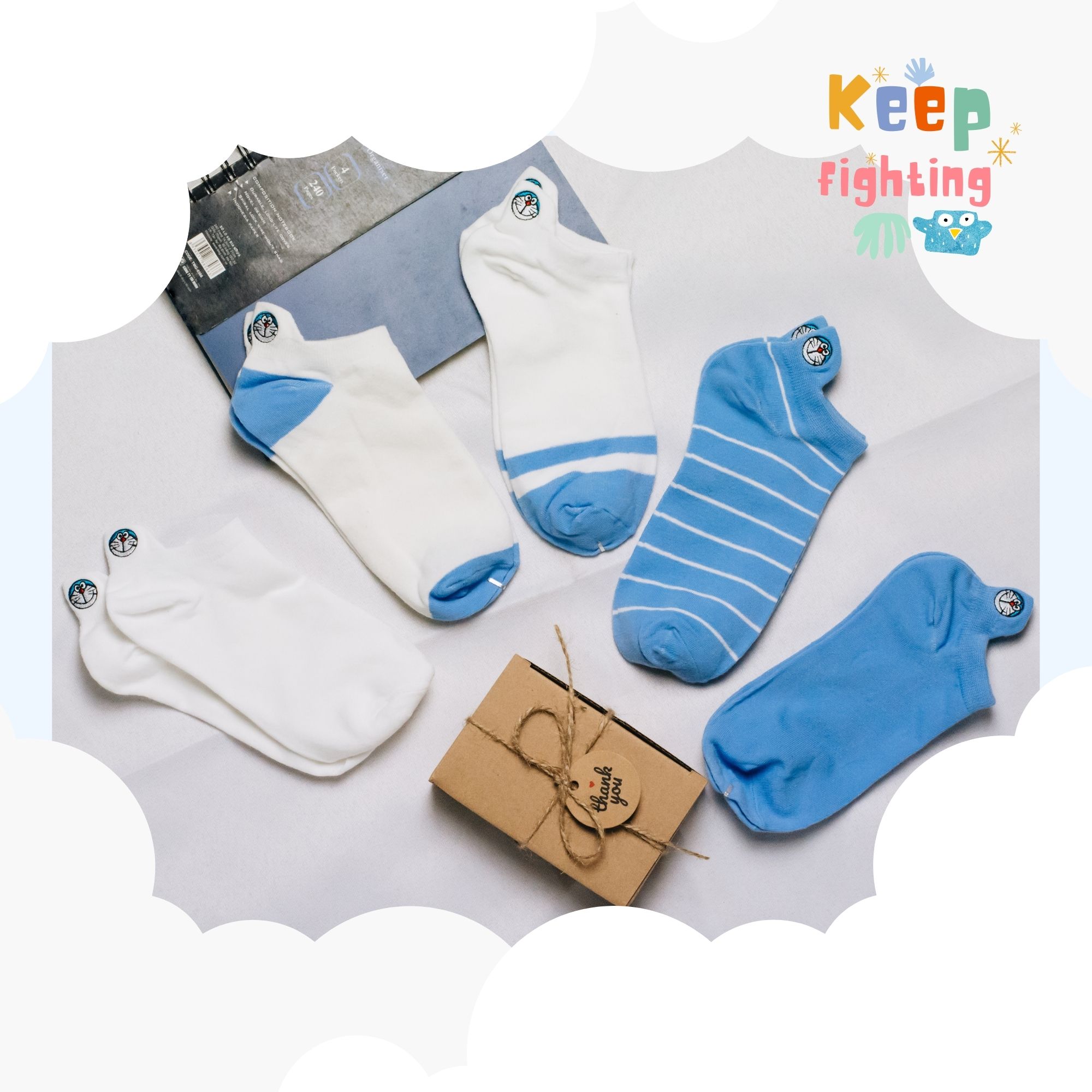 Tất vớ cổ ngắn doraemon unisex