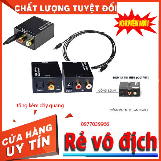 Bộ chuyển đổi âm thanh từ tivi ra âm ly - chuyển quang âm thanh tivi 4K (Quang học) ra Amply có cổng audio 3.5 dùng nguồn USB âm thanh tặng kèm dây quang