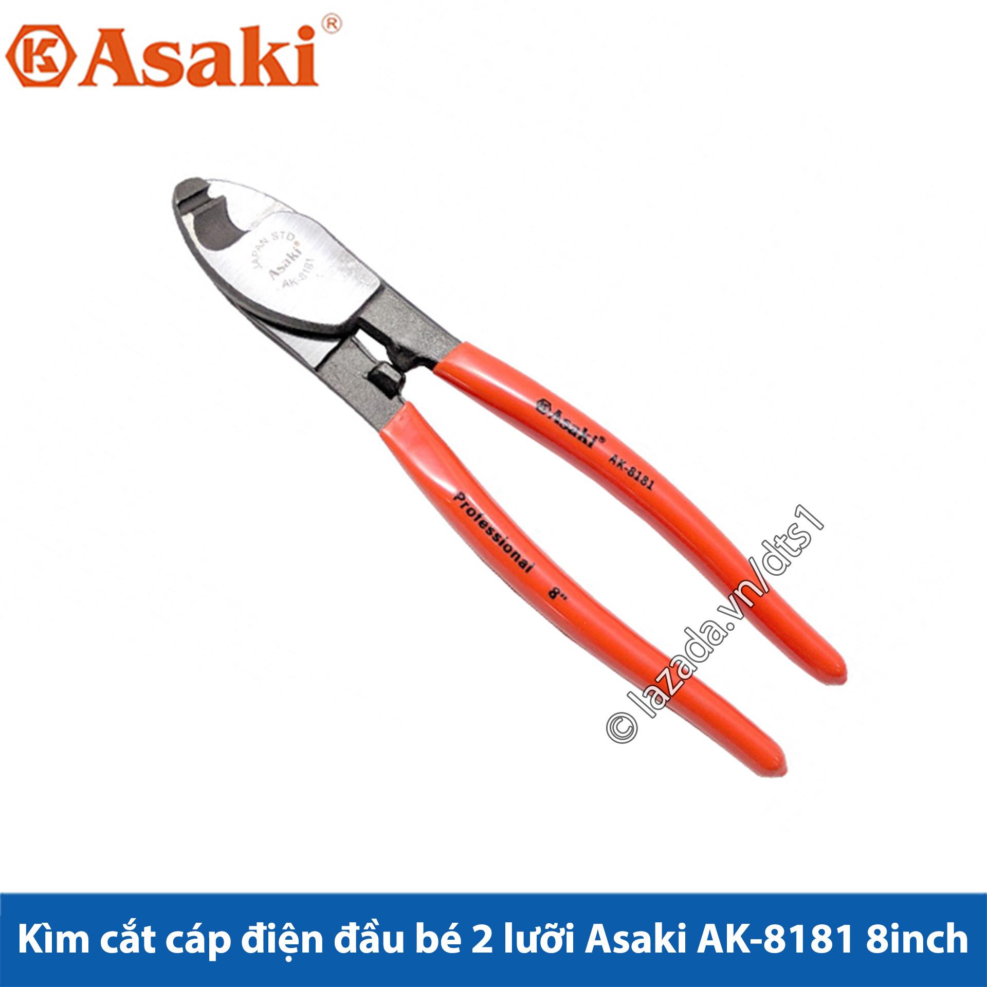 Kìm cắt cáp điện đầu bé 2 lưỡi asaki ak-8181 8inch/ 200mm