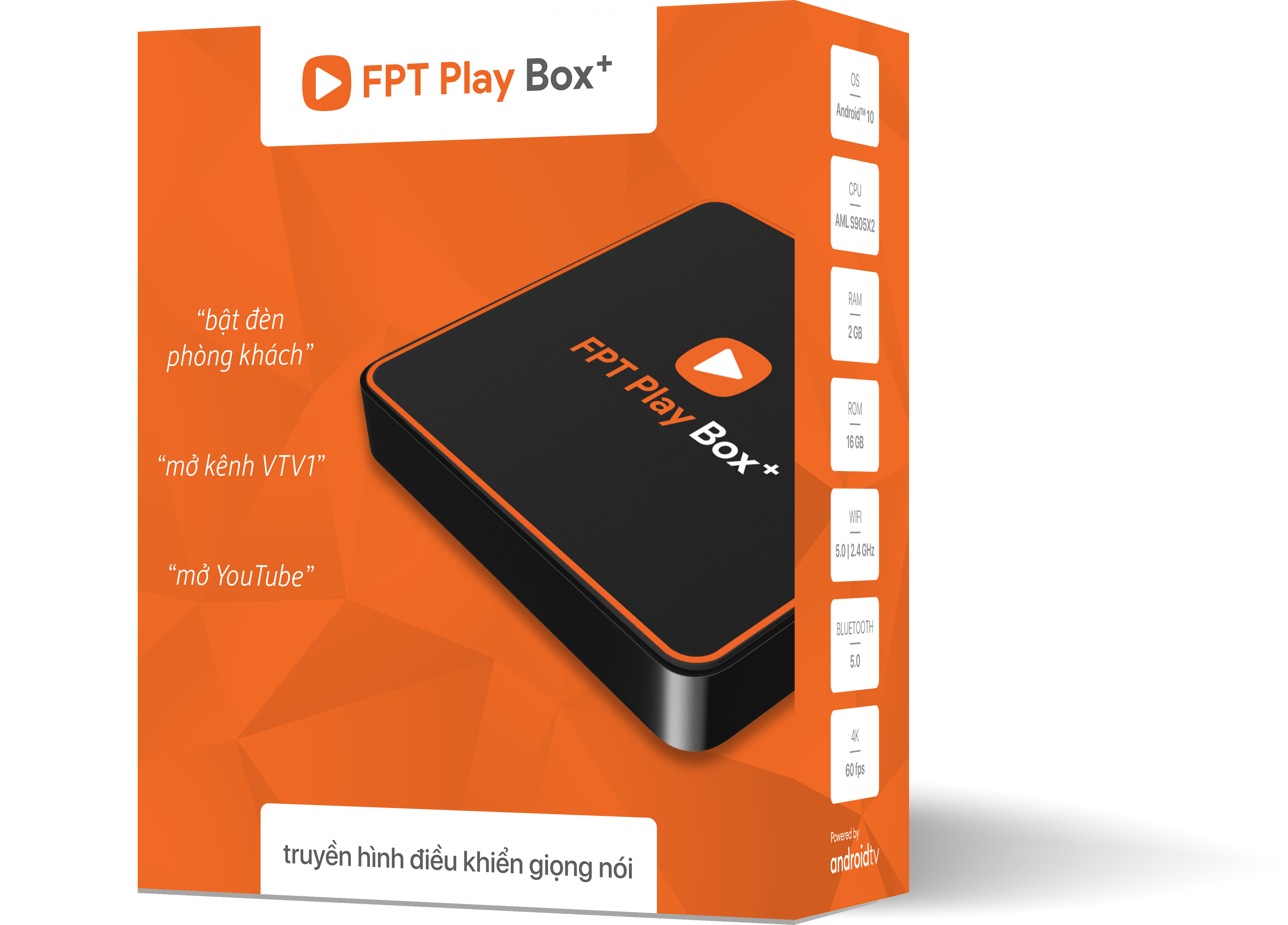 Fpt Play Box 4K  T550, Ram 2G Rom 16G, Điều Khiển Giọng Nói, Chạy AndroiTV10