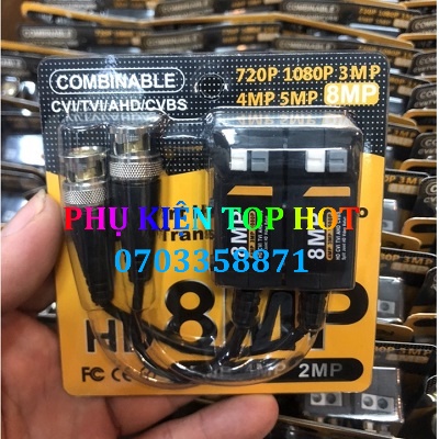Video balun camera 8mp ahd/cvi/tvi chống nhiễu