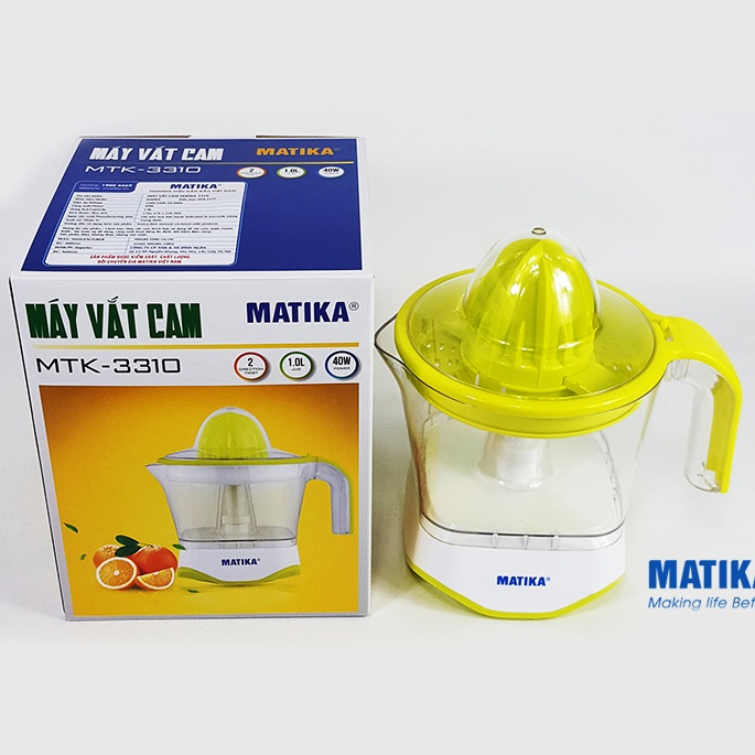 Máy ép cam,máy vắt cam Matika MTK-3307 vắt kiệt,nhỏ gọn,bảo hành 12 tháng