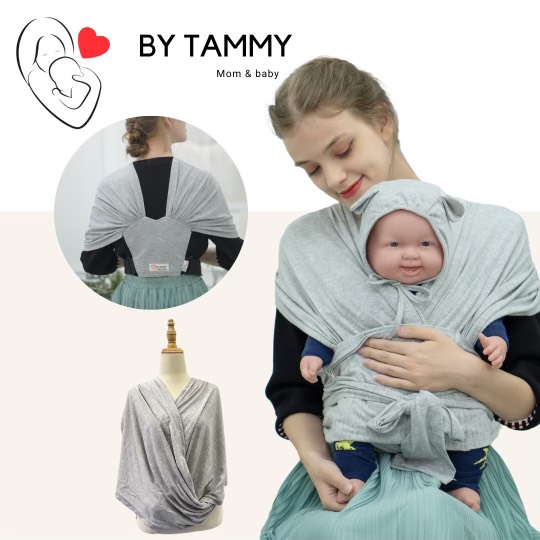 Địu vải sling cho bé Tammy- [CẢI TIẾN 2]- trợ lực cột- chỉnh size