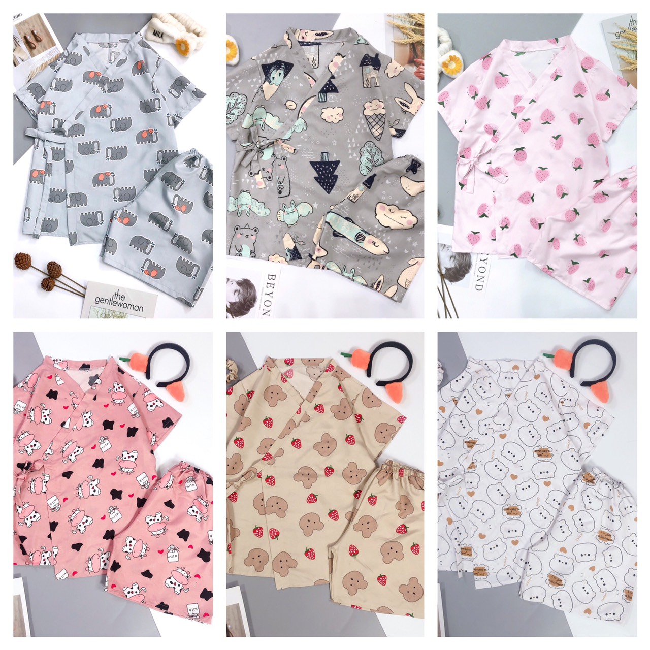 Mẫu mới về Bộ đồ ngủ quần cộc áo cộc yukata bộ đồ ngủ KIMONO siêu hot hit