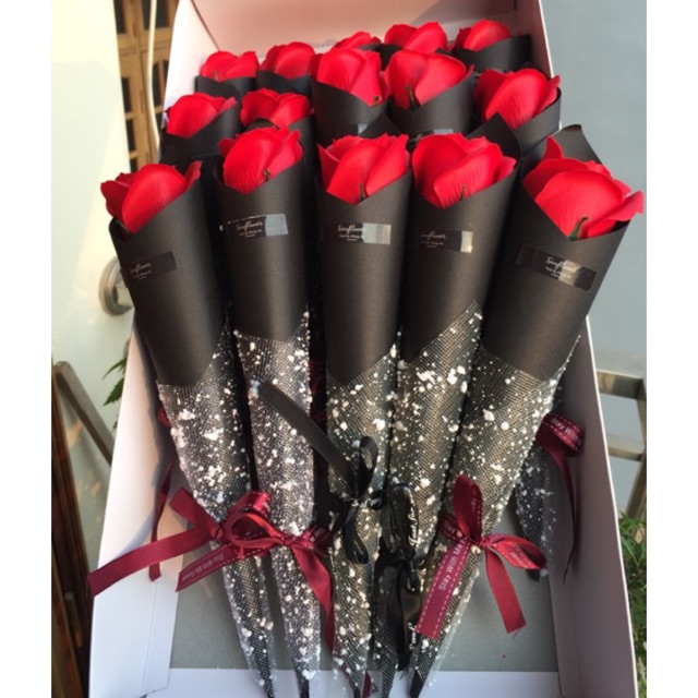 Bó 1 bông tuyết hoa sáp siêu dễ thương