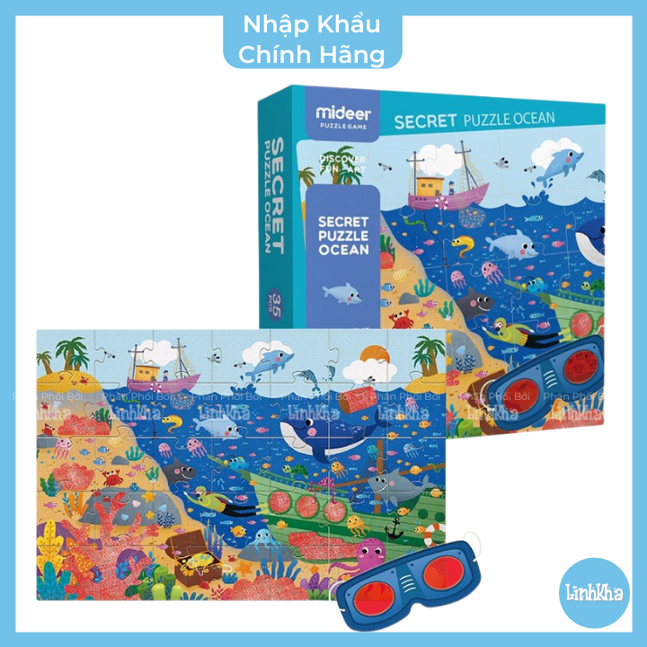 Xếp hình mideer bí mật đại dương - md3097 - midder secret puzzle ocean with glasses