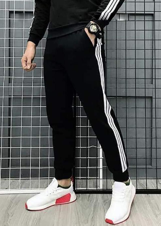 Quần Ba Sọc Nam Đen Chất Co Giãn Thời Trang Trẻ Trung Phong Cách Thể Thao