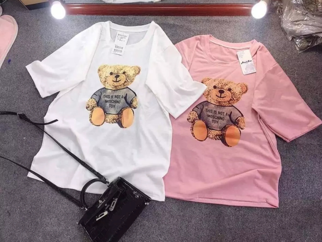 XẢ HÀNG - ĐỒNG GIÁ 19K Áo thun nữ form rộng Hàn Quốc in hình Gấu Bông dễ thương vải dày mịn mát form chuẩn đường may sắc sảo không phai màu không dính giặt