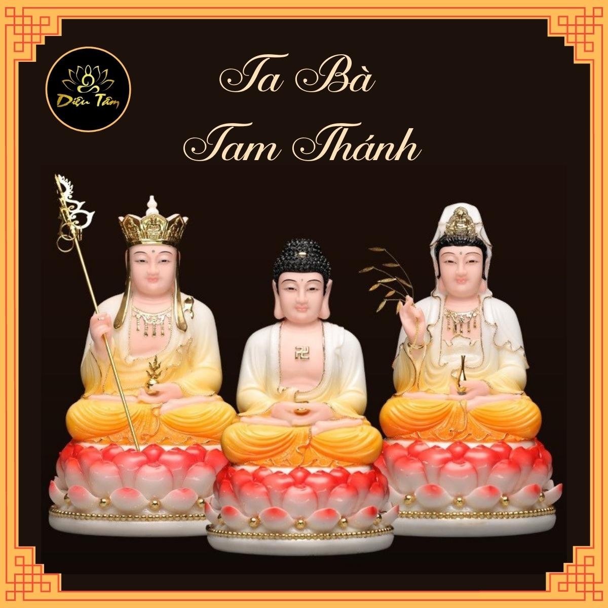 Tượng phật quan âm bồ tát,tượng phật thích ca mô ni, tượng phật địa tạng vương bồ tát ta bà tam thánh kích thước 19x30cm tượng mật tông đồ thờ cúng