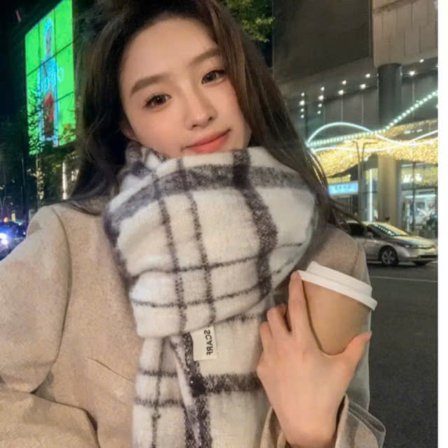 Khăn choàng cổ, khăn quàng cổ len dạ kẻ nam nữ phong cách Hàn Quốc - 4