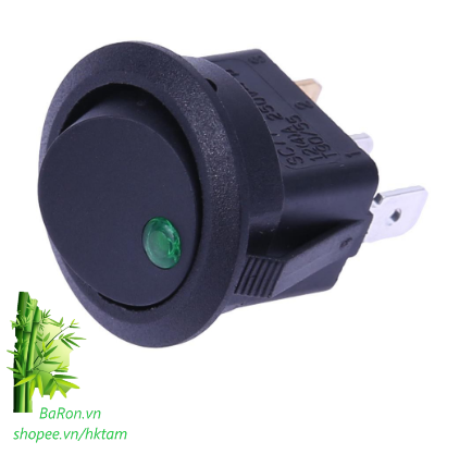 Công tắc 12V tắt mở bập bênh ON-OFF 2 chế độ 3 chân có đèn led báo-xanh