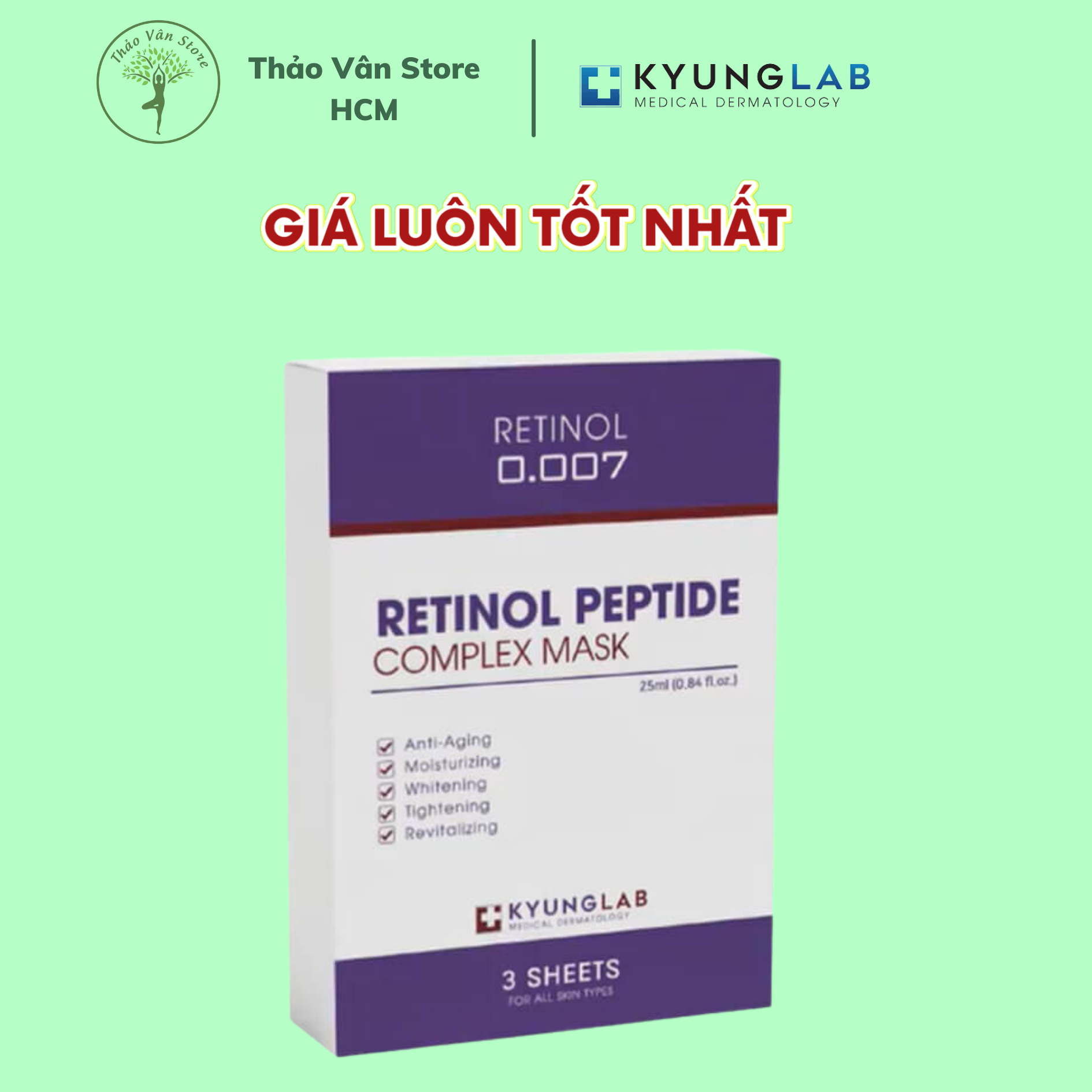 Mặt nạ Retinol KyungLab Peptide Complex Mask hộp 3 miếng