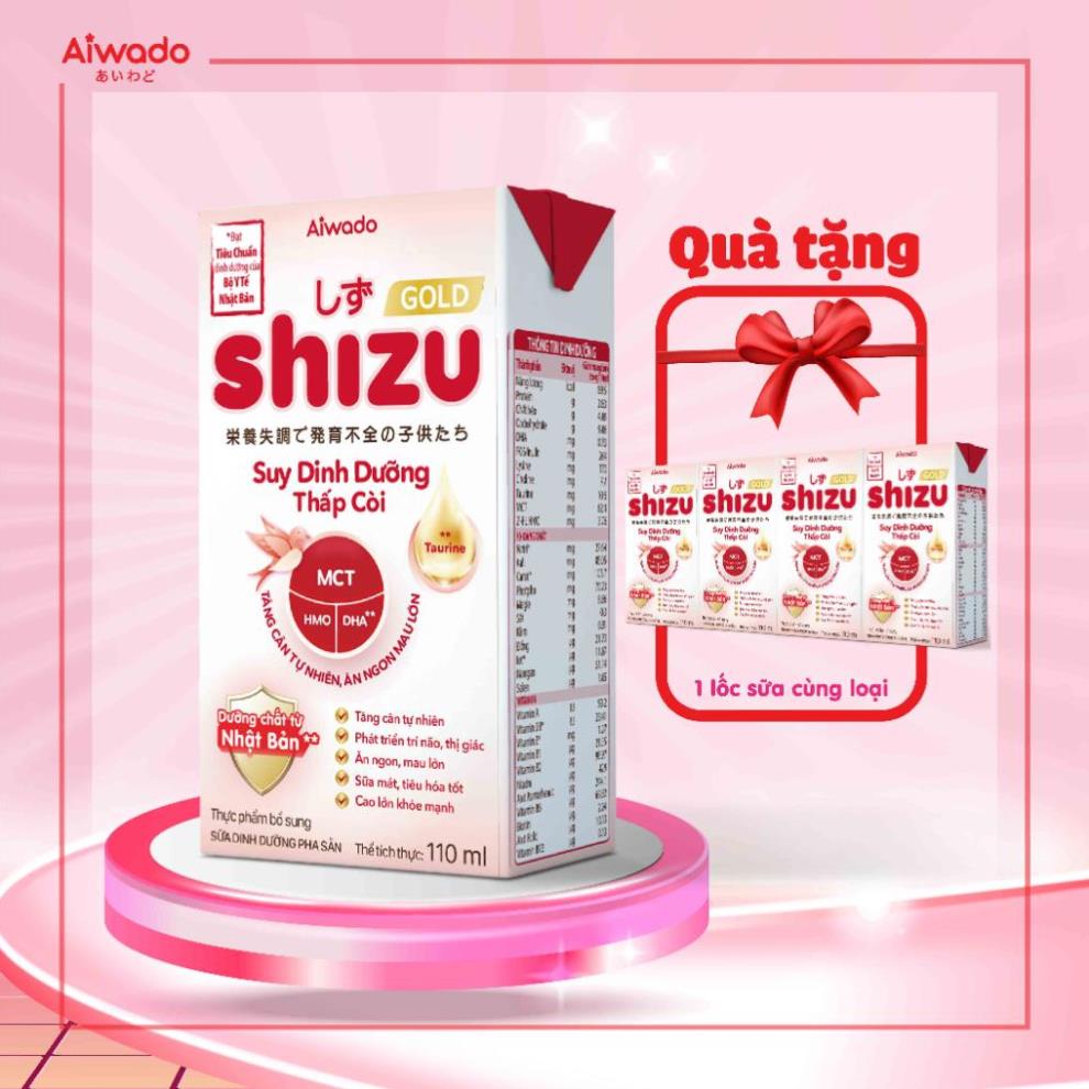 Sữa Bột Pha Sẵn Aiwado Shizu Gold Suy Dinh Dưỡng Thấp Còi thùng 48 hộp