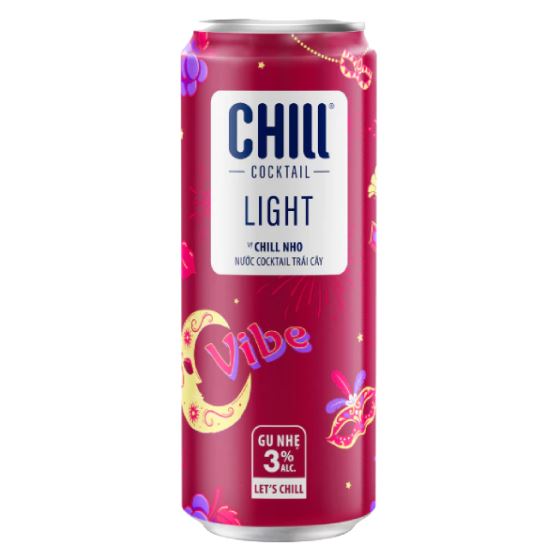 Nước Trái Cây Lên Men Chill Cocktail Rum & Grape Vị Nho Lon 320Ml