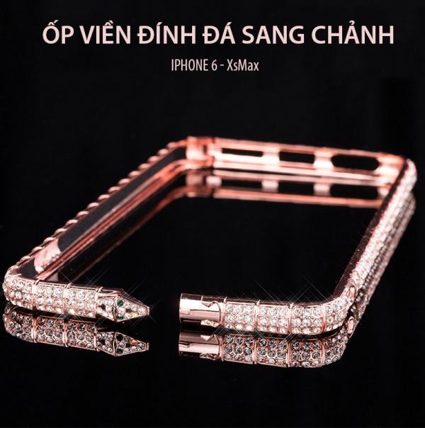 ỐP ĐIỆN THOẠI IPHONE ỐP VIỀN ĐÍNH ĐÁ IPHONE 6/6s, 6Plus, 7/8, 7Plus/8Plus, X, XS, XR, XS MAX