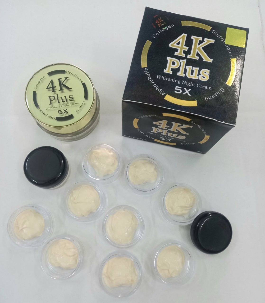[Dưỡng Trắng] Kem Collagen 4K Plus Đốm Nâu Sậm, hình Bướm, kiểm soát nhờn, ngừa mụn kháng khuẩn, Thái Lan (Mẫu thử 2gr)