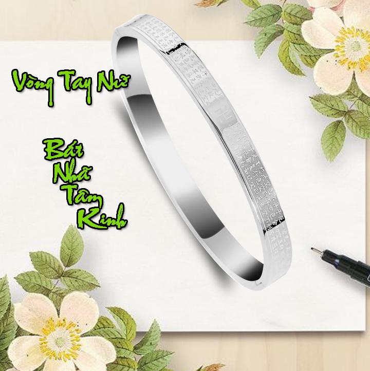 VÒNG TAY NỮ TITAN BÁT NHÃ TÂM KINH BÌNH AN MAY MẮN LN120NPL