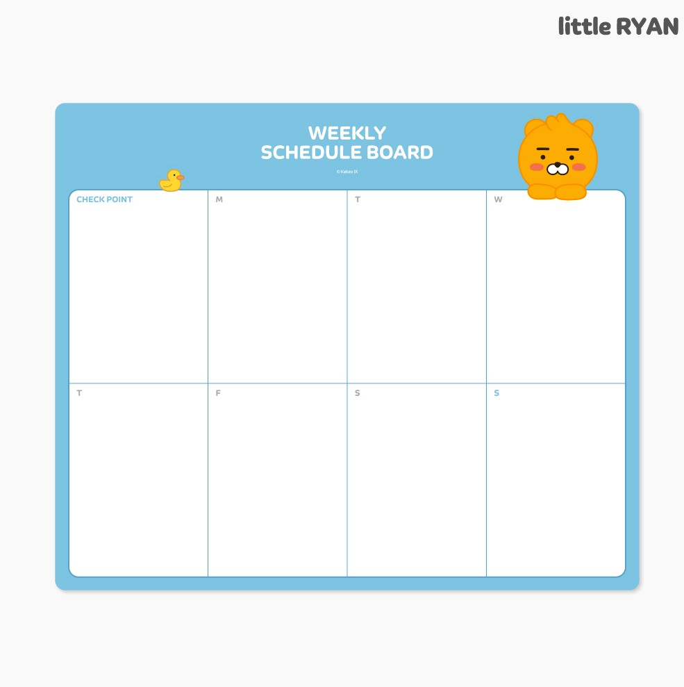 KAKAO FRIENDS MAGNETIC WEEKLY SCHEDULE BOARD BẢNG KẾ HOẠCH TUẦN APEACH/RYAN