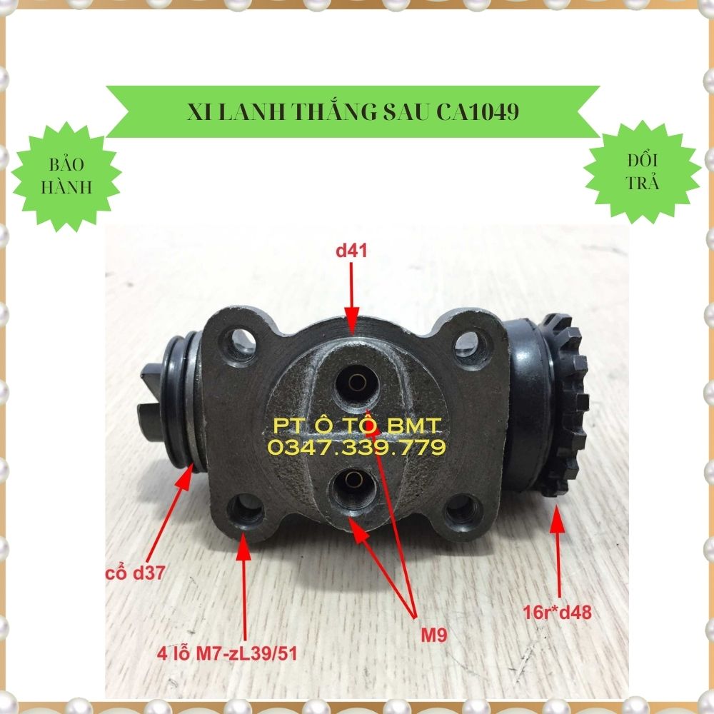 Bơm dầu phanh bánh sau, heo thắng sau , không xả, bên trái CA1049, F25, Đk mâm F41, lỗ bắt 38x51