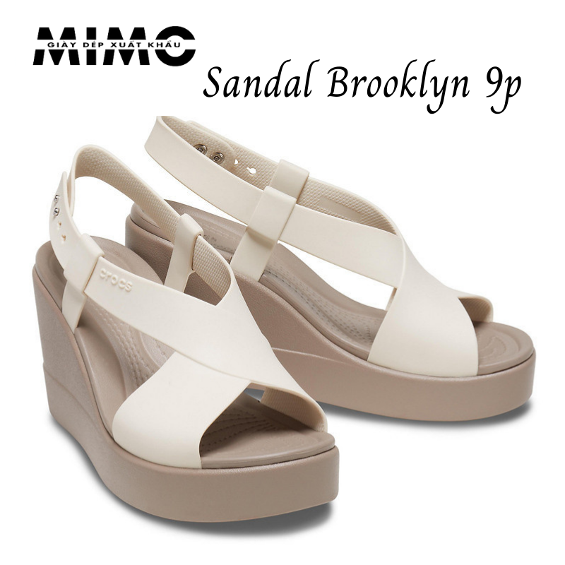 Sandal xuồng cross brooklyn 9p, sandal cao gót, giày cao gót 9cm, sandal nữ màu be hàng xuất cao cấp siêu êm mềm nhẹ, bền đẹp, full box