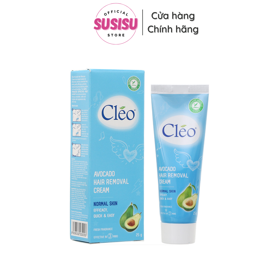 Kem tẩy lông Cléo Avocado Hair Removal Cream cho da thường 50g màu xanh