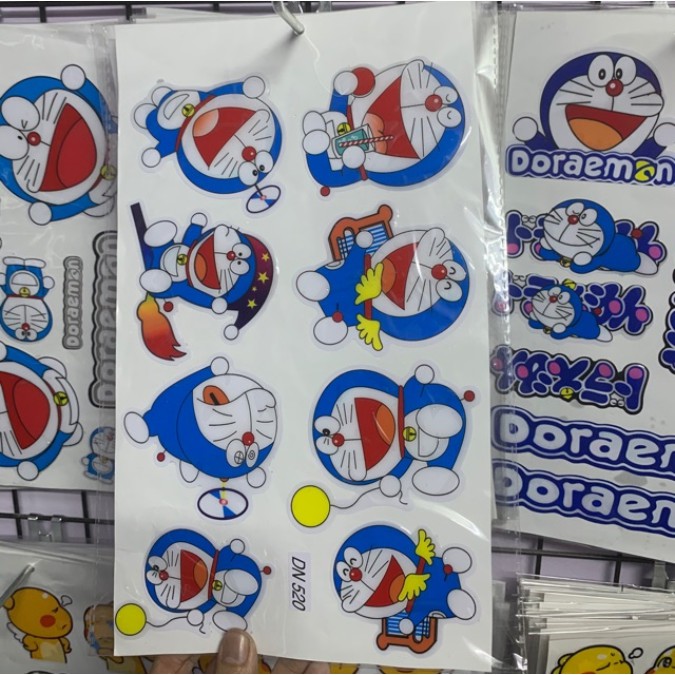 Nguyên Tấm Tem nổi giá sỉ dán xe máy nhiều logo doraemon mẫu 1