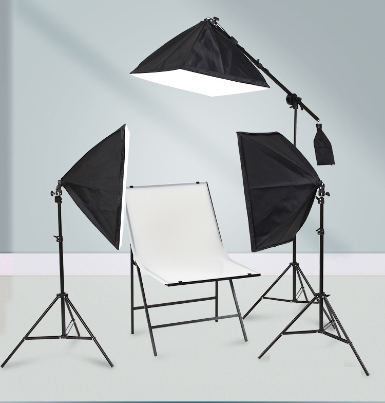Bộ đèn chụp ảnh sản phẩm, đèn studio, quay phim, đèn Livestream chuyên nghiệp. Chân đèn cao 2m kèm Softbox 50x70cm