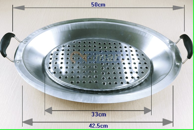 {HN} Khay lẩu cá chép om dưa inox tiện dụng (Gia dụng tiện ích 102)
