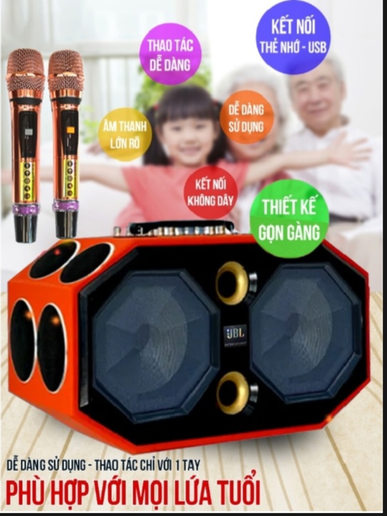 Loa Xách Tay Karaoke 8 và 12 Đường Tiếng JBL 998 Pro Kèm 2 Mic - Bass 20Cm . Công Suất Khủng Hiệu Chỉnh Echo,Delay, Reverb.Kết Nối: Bluetooth 5.0, AUX,USB,Cổng Quang