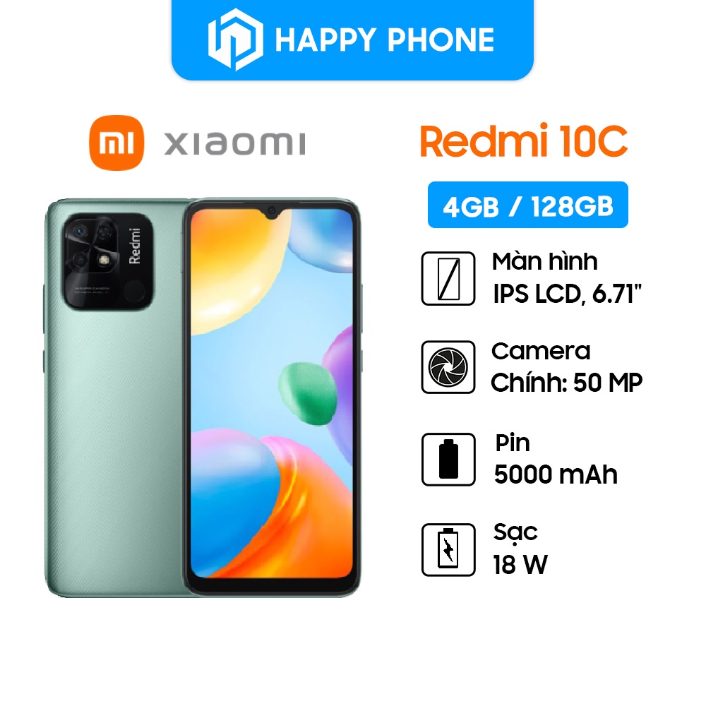 Điện Thoại Xiaomi Redmi 10C -  Hàng Chính Hãng, Bảo Hành 18 Tháng, Mới 100%