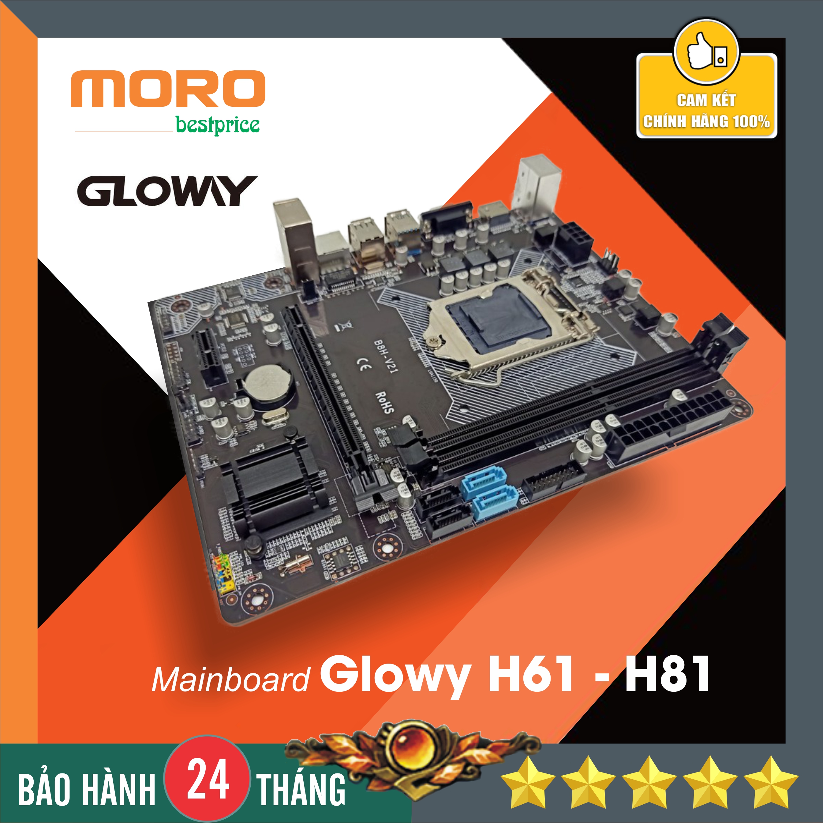 Main Gloway H61 hàng chính hãng - Bảo hành 24 tháng !